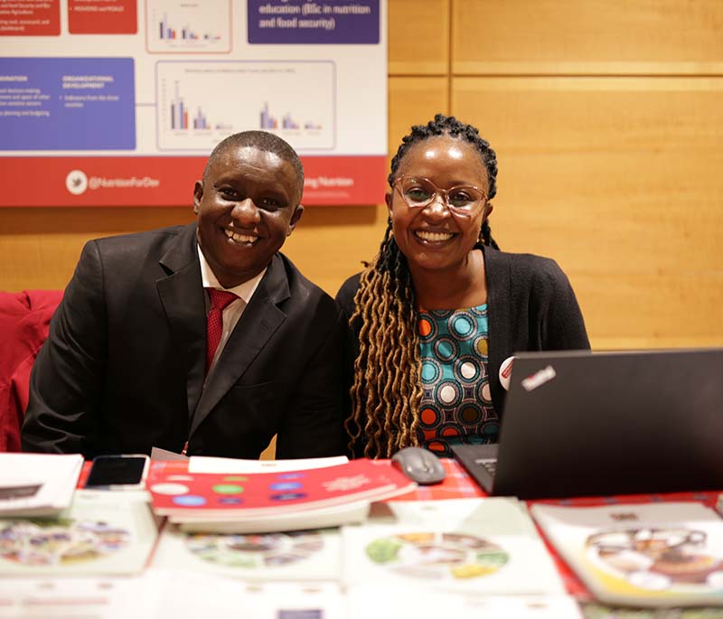 Peter Milo, chief of party, and Carol Njeri Kimere, nutrition advisor from USAID Advancing Nutrition’s Kenya team. 