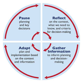 Pause planning and key decisions. Reflect on the context, what we need to know, and criteria for decision making. 