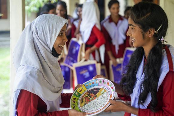 Children in Bangladeshi schools are learning about nutrition and eco-friendly eating habits and lifestyles