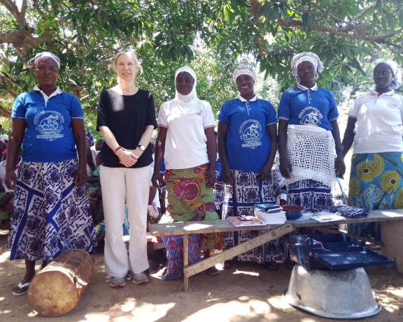 Kimberly Rosen, visits village savings and loans association in Ghana’s Papu community.