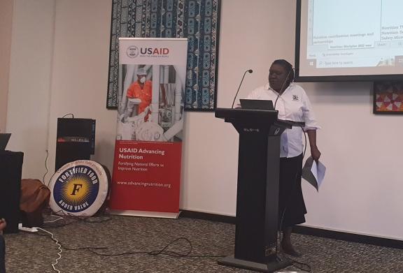 Sarah Ngalombi, Senior Nutritionist with Uganda’s Ministry of Health, shares health sector fortification priorities to integrate into the 2023-2024 annual work plan and budget.