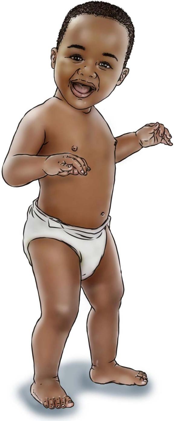 Illustration of a baby walking