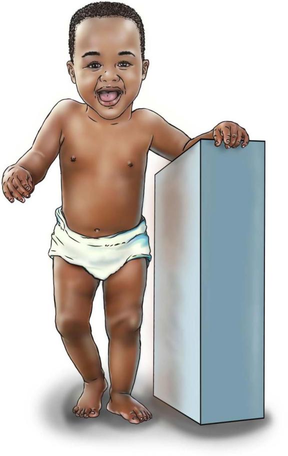 Illustration of a baby standing
