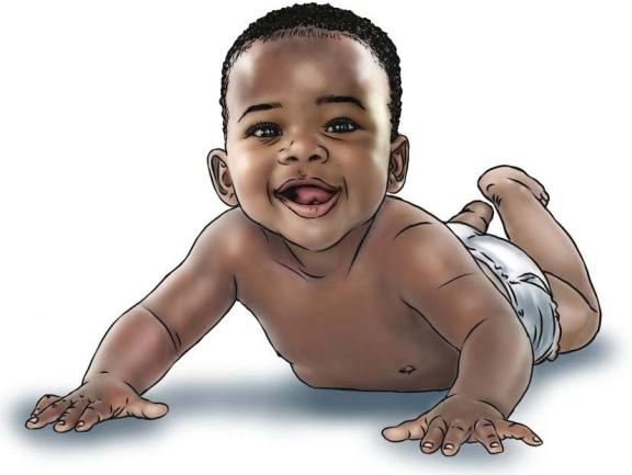 Illustration of a baby crawling