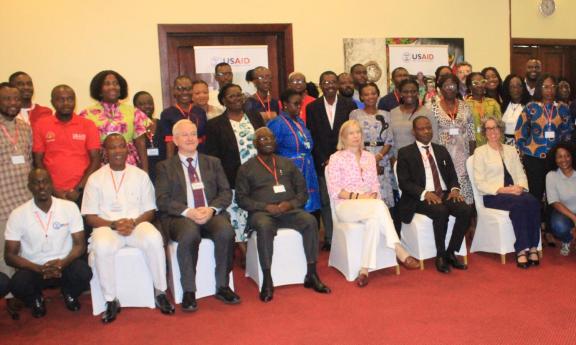 Stakeholders at the national learning event pose for this memorable picture after the key note address.