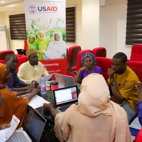 Photo of members of the SCFN of Sokoto state discussing the action plan at the close of the capacity assessment in Sokoto State.