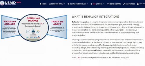 Screenshot of Behavior Integration Guidance webpage
