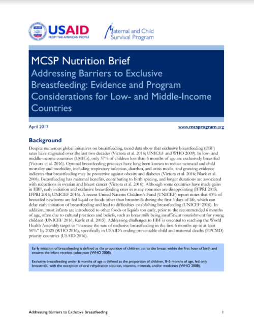 Image of MCSP Nutrition Brief