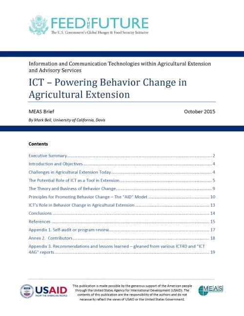 Cover of ICT – Powering Behavior Change in Agricultural Extension