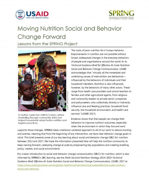 Cover of Moving Nutrition Social and Behavior Change Forward