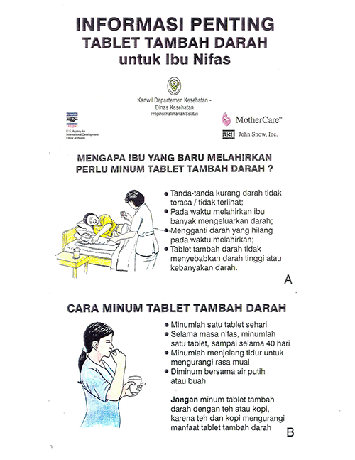 Thumbnail of MotherCare Indonesia Anemia Control Counseling Cards