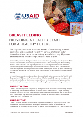 USAID breastfeeding fact sheet cover