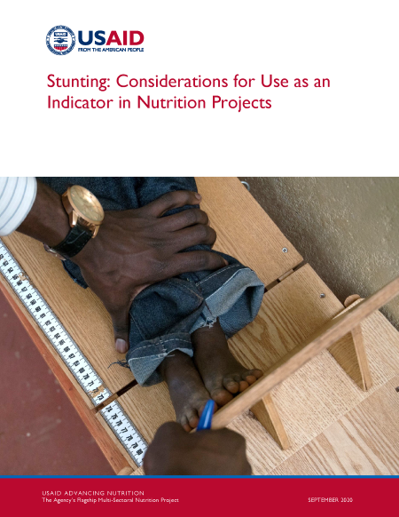 Cover of Stunting: Considerations for Use as an Indicator in Nutrition Projects